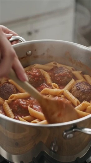 Ultimate delicious Italian meatball penne pasta🍝😋😋 #food