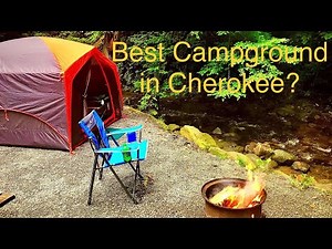 Indian Creek Campground tent camping, Cherokee NC