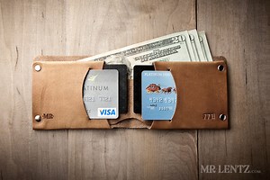 Mens Leather Wallet - USA Made Full Grain Leather | By Mr. Lentz