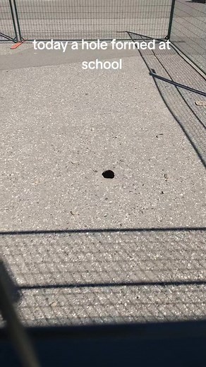 I really want to clime over the fence and look inside the hole #hole