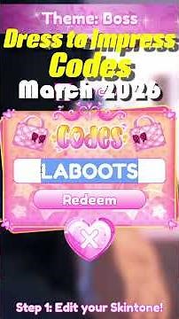 *ALL ACTIVE* Dress to Impress CODES Roblox March 2026