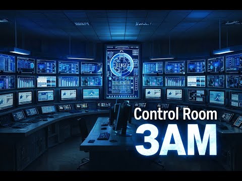 Inside a Massive Control Room at Night 🌌 | Deep Focus & Ambient Tech Sounds