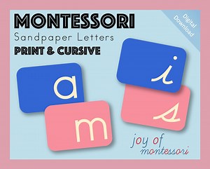 Montessori Sandpaper Letters Bundle - Print and Cursive, DIY Sandpaper Letters, Homeschool Cursive Cards, Alphabet Cards - Etsy