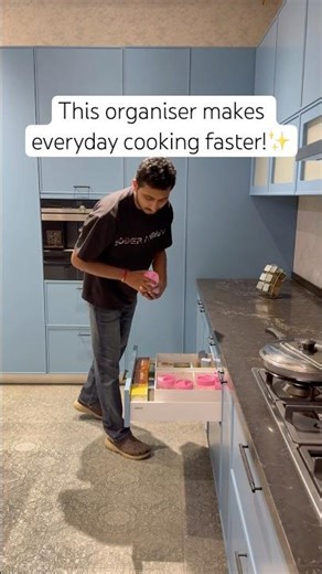 Modern Modular Kitchen Drawer Organisation | #kitchen #kitchendesign #ytshorts #shorts