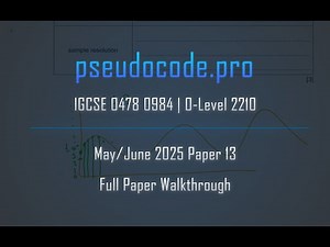 [Solved Past Paper] May/June 2025 Paper 13 IGCSE 0478 0984 | O-Level 2210 | Computer Science