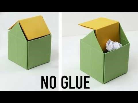EASY Trash Bin (No Glue!) ☁️ Aesthetic Kawaii Paper Craft Tutorial