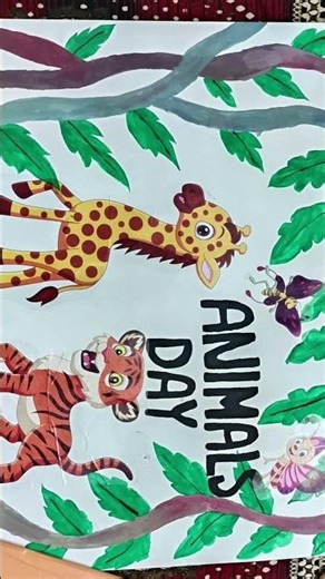 Animals day activity painting drawingsketch #trending #drawing #viral #artist #sketch #shorts #viral