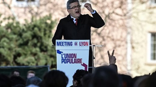 En meeting à Lyon, Jean-Luc Mélenchon condamne la guerre en Ukraine de "monsieur Poutine"