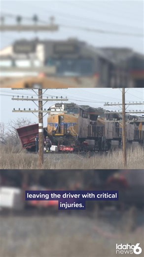 The driver of a manure spreader truck is in critical condition after colliding with a train in Parma at around 9:30 a.m. this morning. According to authorities at the scene, the initial collision occurred at the railroad crossing, and the train dragged the vehicle about a half mile before coming to a complete stop. Full story link in the comments 👇 #NeighborhoodNews #IdahoNews6 #parma | Idaho News 6