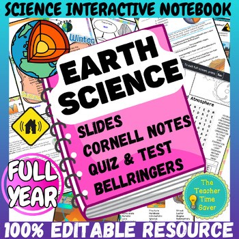 Earth Science Interactive Notebook - Space, Weather, Rocks, Plate Boundaries