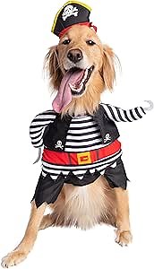 Pet Krewe Dog Pirate Costume | Pet Costume with Arms, Pirate Hat, Tunic and Cape -Perfect for Christmas Holiday Halloween, Parties, Photoshoots, Gifts for Dog Lovers