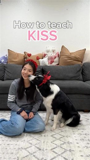 Here’s how to teach your dog Kiss on command.