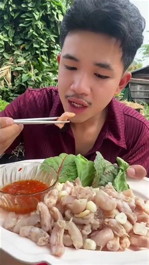แหนมเอ็นไก่แซ่บๆเลยครับ #food #mukbang #tiktok #eating #กินแซ่บกินนัวร์