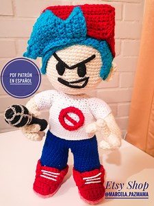 Fnf Plush Pattern Amigurumi Boyfriend From Friday Night Funkin FNF in Spanish - Etsy Australia