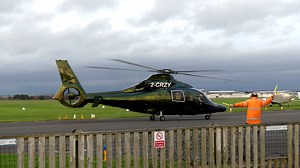 EC155 helicopter 2-CRZY into Lee on Solent this afternoon. Friday 12 December 2025 According to the specs it has a new state of the art metallic hypershift, gold, blue, green, flip with christaliseur finish. Thats a metallic exterior that changes colour (gold, blue, green) depending on the light together with crystal shaped patterns. | Rich Patterson