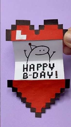 DIY Minecraft Heart Pop Up ❤ Paper Birthday Card