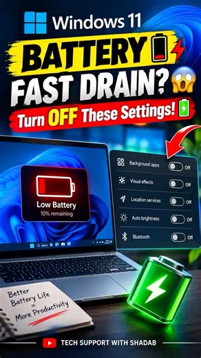 Why Is Your Windows 11 Battery Draining? 🔋 The Quick Fix! ⚙️