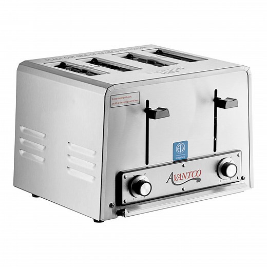 Avantco THD1800 Standard-Duty 4-Slice Commercial Toaster with Wide 1 1/2" Slots - 120V