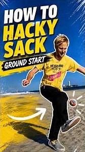 Slow motion hacky sack ground start tutorial