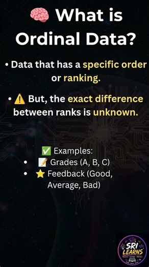 What is Ordinal Data? 📊 Statistics 2-Mark PYQ