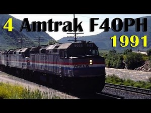 4 F40PH on Amtrak California Zephyr, Thompson, UT, May 29, 1991