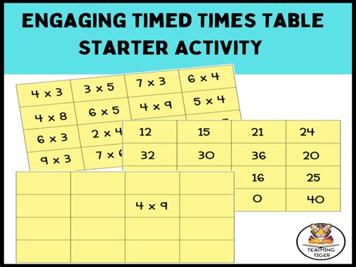 Engaging Times Table Starter Activity for Primary & Secondary – Boost Mental Math Skills | Teaching Resources