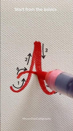 How to Write Letter A— Easy Tutorial for Beginners #nhuandaocalligraphy #brushlettering#shorts