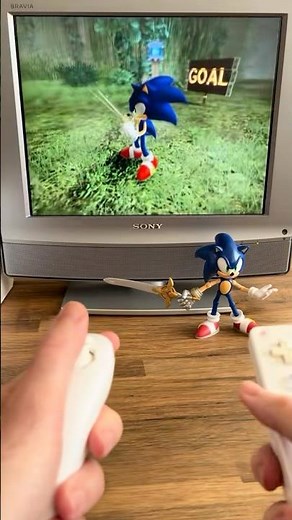 Sword fighting with Sonic