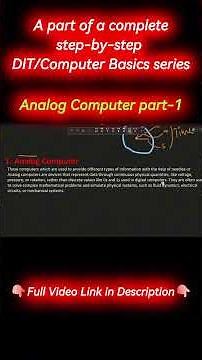 What is an Analog Computer? | Energy Source Explained💡Part-1 | #shorts #dit #computerbasics
