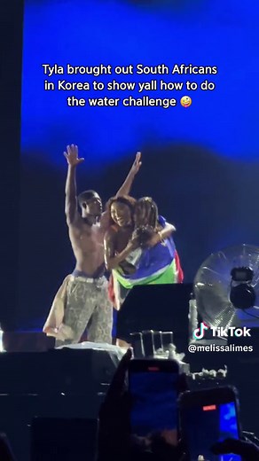 Tyla and South Africans in Korea Water Challenge
