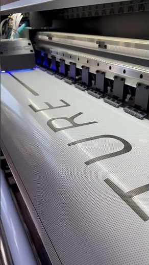 Printing Oneway Vision Vinyl Perforated on UV Printer #grando #grandoprinter #uvprinter #uvprinting