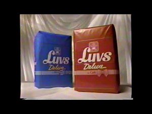 1990 Luvs Deluxe "They'll work on your little squirt" TV Commercial