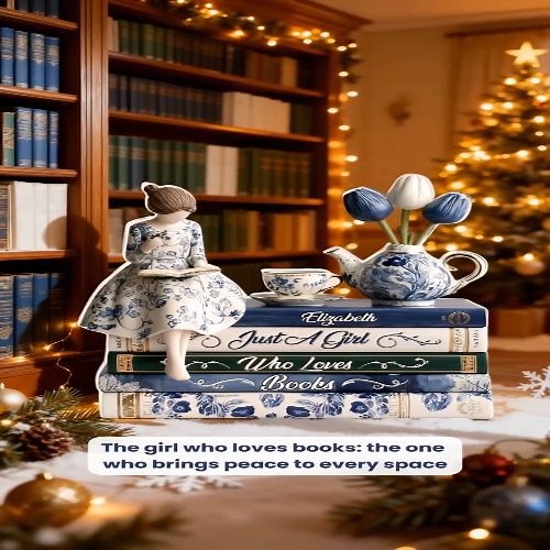 For the one who loses herself in stories and finds magic between pages. A personalized acrylic plaque that celebrates her quiet passion. Because loving someone means honoring what makes their soul come alive. Her name, her books, her moment of peace - captured beautifully forever. ❤️📚 [SHOP NOW] https://bookswares.com/products/just-a-girl-who-loves-books-wooden-ver-personalized-custom-shaped-squared-acrylic-plaque-bwacplk1dh1b4146-du1 | Book Lovers