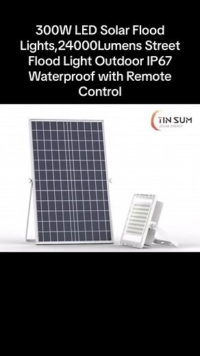 300W LED Solar Flood Lights,24000Lumens Street Flood Light Outdoor IP67 Waterproof with Remote Control #solar #solarlights #diy