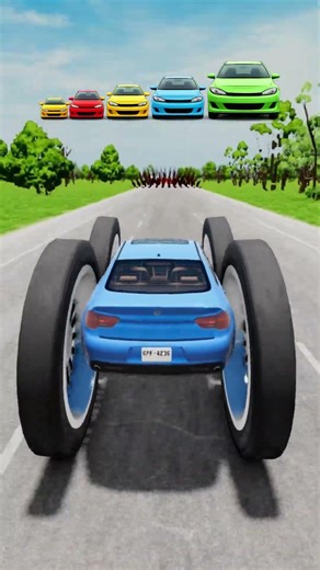 Big and Small Car vs Abby Saja Demon Crystal - BeamNG.Drive #beamngdriveshorts