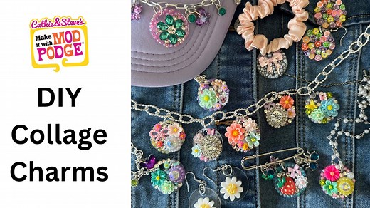 4.3K views · 45 reactions | Create 3-D Junk Jewelry Charms, Pendants, Hat Chains, and more with embellishments, rhinestones and Mod Podge Multi. Cathie from @Handmade Happy Hour with Cathie Filian is is teaching this fun fashion technique.  Learn more about Mod Podge at plaidonline.com/mod-podge  Watch more Make It With Mod Podge: bit.ly/MakeItWithModPodge  Sign up for our newsletter! plaidonline.com/email-signup | Plaid Crafts | Facebook