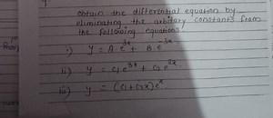 obtain the differential equation by eliminating the arbitary co... | Filo