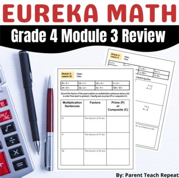 Engage NY {Eureka} Math Grade 4 Module 3 Review Packet Multiplication Division