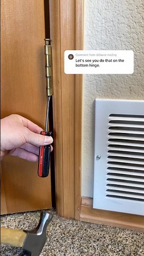 How to remove hinge pin from bottom door hinge. #diy #homeowner