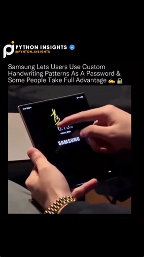 Python Insights on Instagram: "This isn't a PIN, a pattern, or biometrics. It's a handwritten sequence so complex it looks more like encryption than a lock screen. Samsung allows users to draw custom handwriting patterns using the S Pen, turning muscle memory and precision into an added security layer. Instead of tapping numbers or tracing basic shapes, the device recognizes unique strokes, angles, and motion, making each unlock nearly impossible to replicate. . . #ai #artificialintelligence #ch