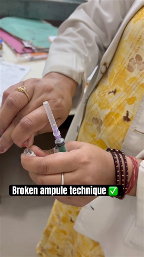 Broken ampule technique✅#injection #nurse #nursing #nursingstudent #bscnursing #ytshorts #subscribe