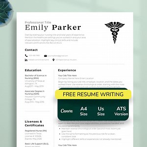 Registered Nurse Resume Template, Modern & Minimalist Resume for RN, Professional CV for New Grad Nurse, RN Resume, Student Nurse Resume, - Etsy