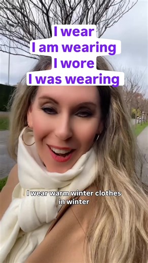 Basic English course Learn English with me! I wear I am wearing I wore I was wearing #basicenglish #basicenglishcourses