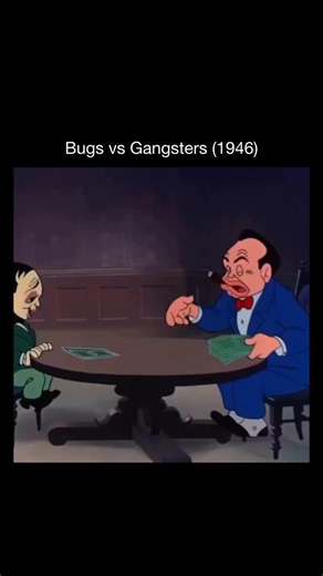 Memory Cartoons on Instagram: "This scene comes from Bugs vs. Gangsters (1946), a classic Looney Tunes cartoon where Bugs Bunny goes head-to-head with a pair of tough, dim-witted mobsters. Set in a gritty urban backdrop, the short blends crime-movie parody with Bugs’ trademark cool confidence as he effortlessly turns the gangsters’ threats into punchlines 🐰🕶️ Fun fact: Gangster caricatures were extremely popular in 1940s cartoons, often inspired by Hollywood crime films of the era. Bugs Bunny’