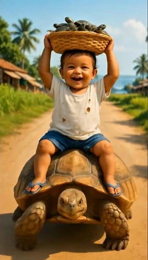 Small Baby and Turtle Heart Touching story #guardianbaby #animalrescue #animalstories