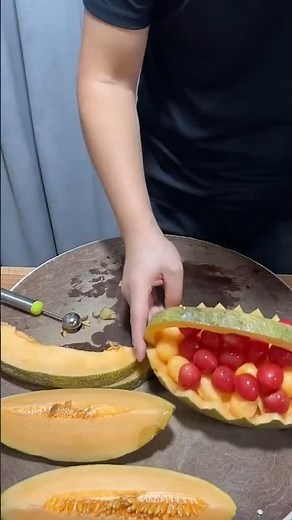 How to make a melon Make this Basket Shape Carving Cutting desgin Skills#
