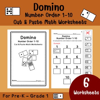 Domino Number Order 1–10 | Cut & Paste Math Worksheets | Pre-K–1