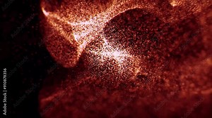 Abstract background with bokeh particles, sparkles and dust, combined with flowing lines and quivering particle dots. This seamless animation loop consists of binary plexus nodes, creating a bright