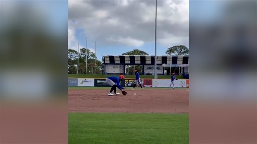 Bo Bichette takes grounders at third base