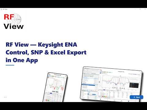 RF View Desktop — Keysight ENA : Auto Screenshot to Excel, SNP Export & Marker Data in One Click